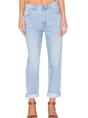 M.I.H JEANS Linda High Rise Boyfriend Straight Leg Jeans Light Wash 29 Cotton